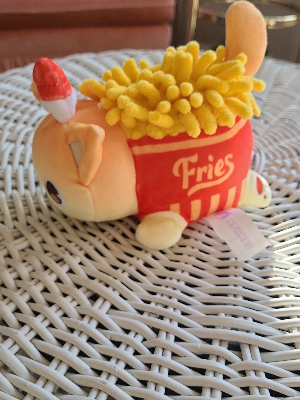 Plush Fries Cat Stuffed Toy - Yellow & Red